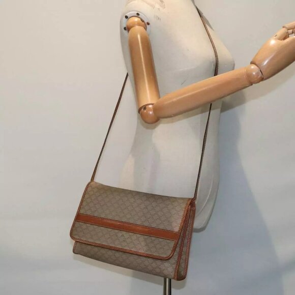 CELINE Macadam Canvas Shoulder Bag PVC Beige Auth bs18041 - Picture 5 of 16